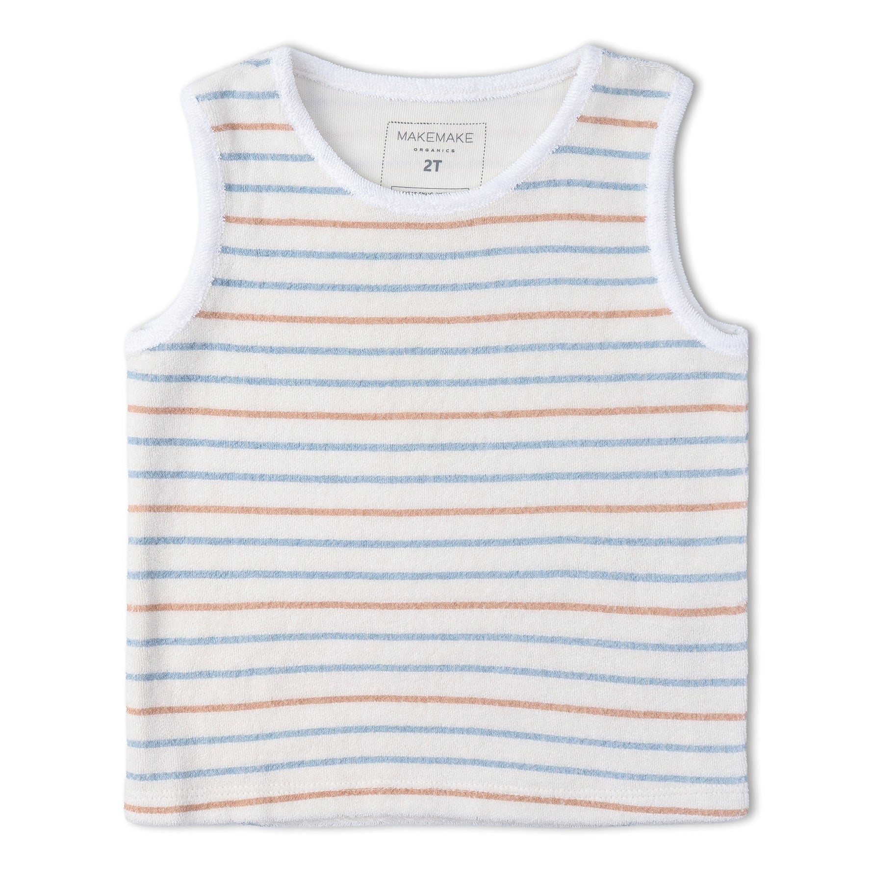 Makemake Organics Organic Sleeveless Tee & Shorts Set - Cabana Stripes