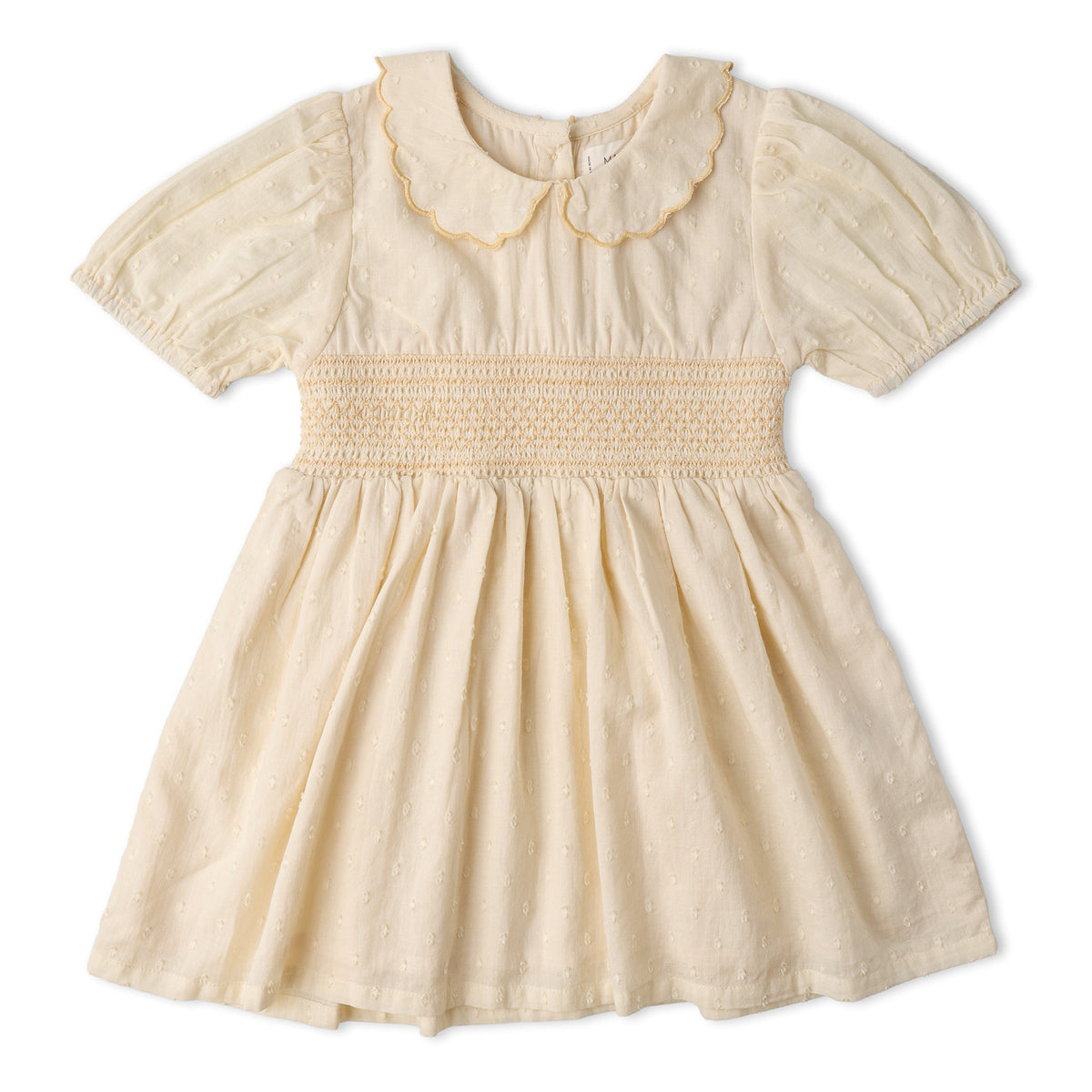 Makemake Organics Organic Smocked Collar Dress - Butter Yellow