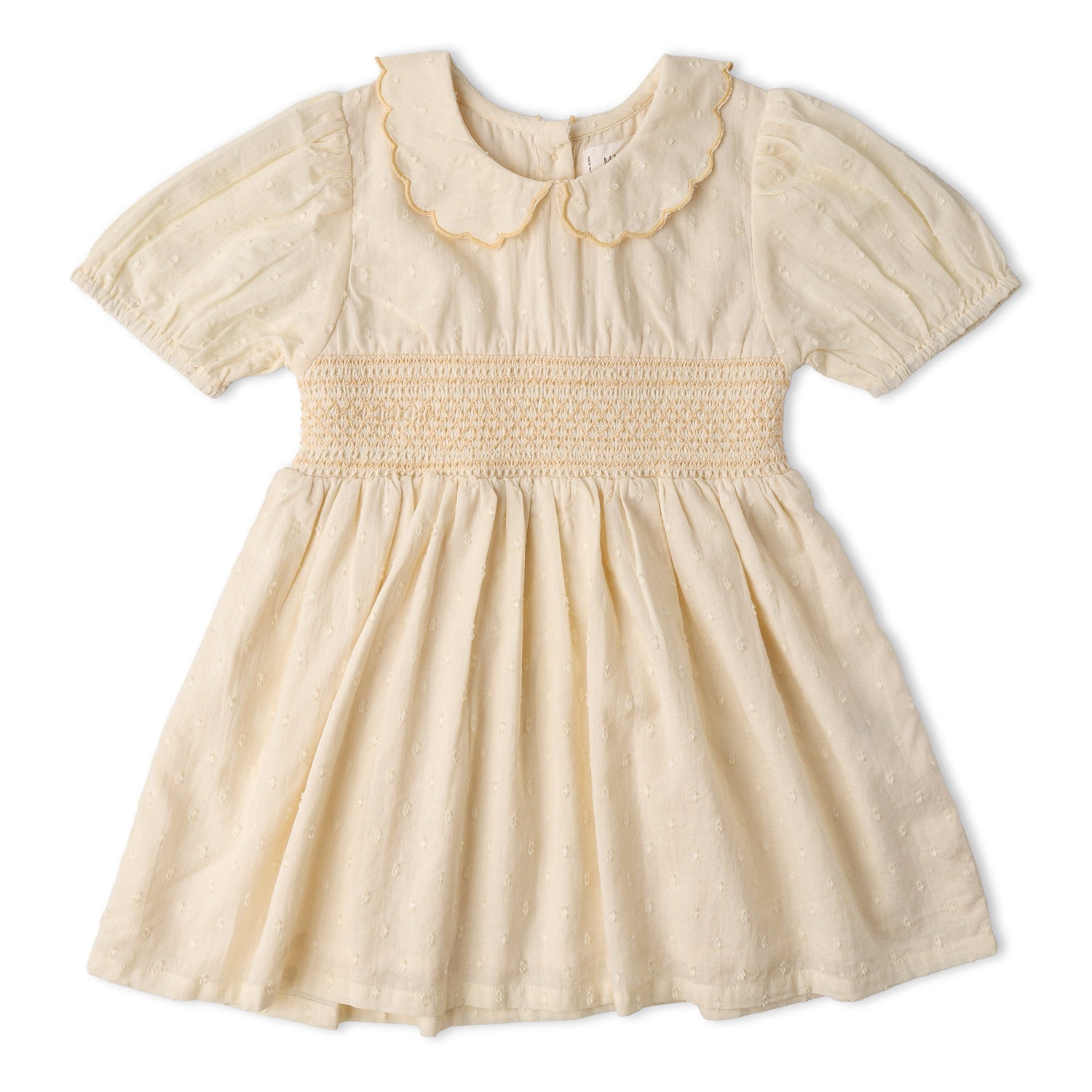 Makemake Organics Organic Smocked Collar Dress - Butter Yellow