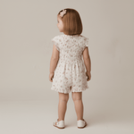 Makemake Organics Organic Smocked Jumpsuit - Blush Floral