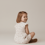 Makemake Organics Organic Smocked Jumpsuit - Blush Floral