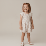 Organic Smocked Jumpsuit - Blush Floral - Dress, Baby & Toddler Clothing, One-piece garment, Day Dress, Ruffle | Everetts Place