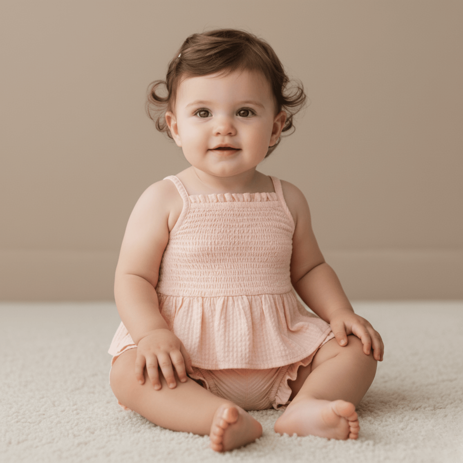 Organic Smocked Top And Bloomer Set - Blush - Baby & Toddler Clothing, Pink, Textile, Dress, One-piece garment | Everetts Place