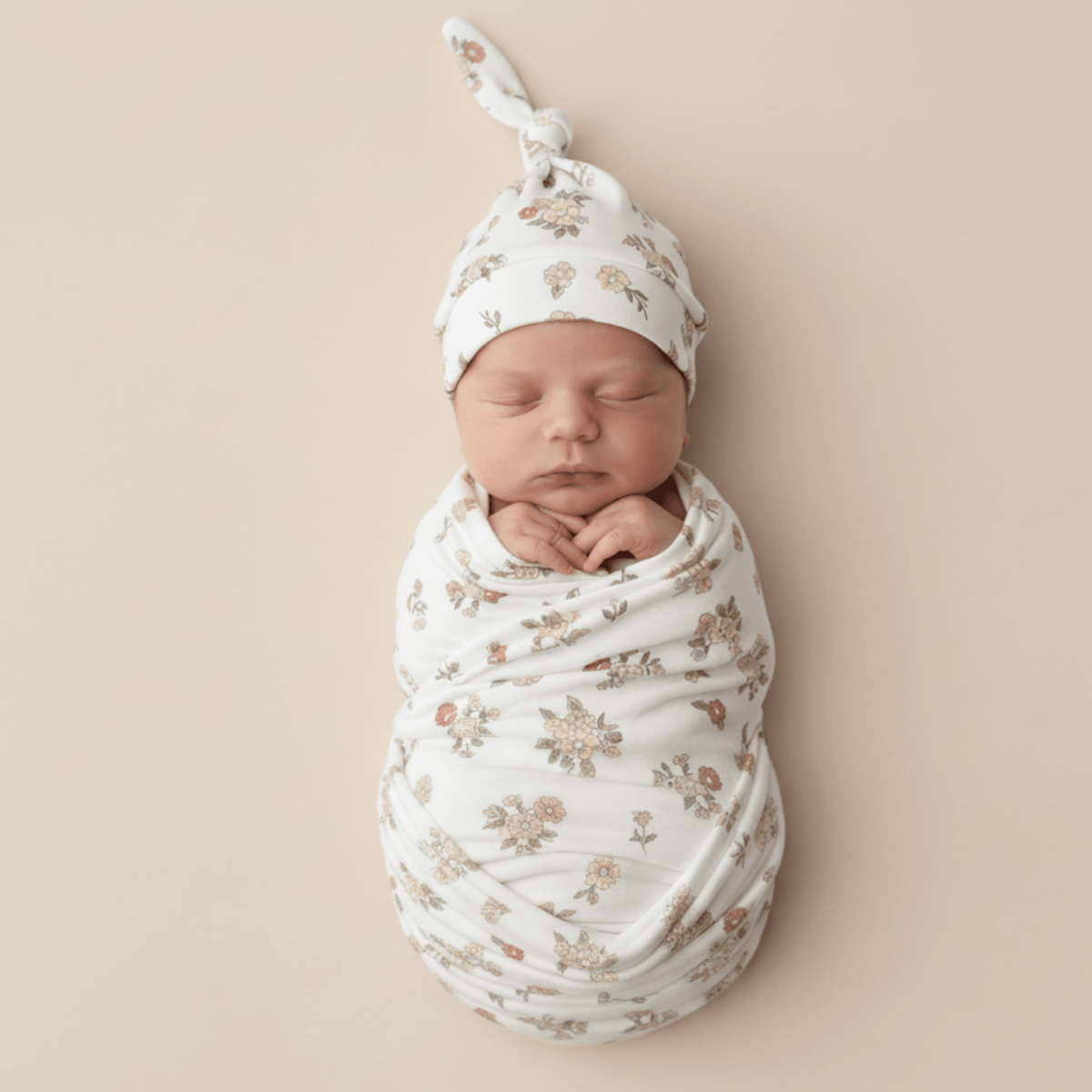 Makemake Organics Organic Swaddle Blanket & Hat Set - Meadow