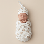 Makemake Organics Organic Swaddle Blanket & Hat Set - Meadow