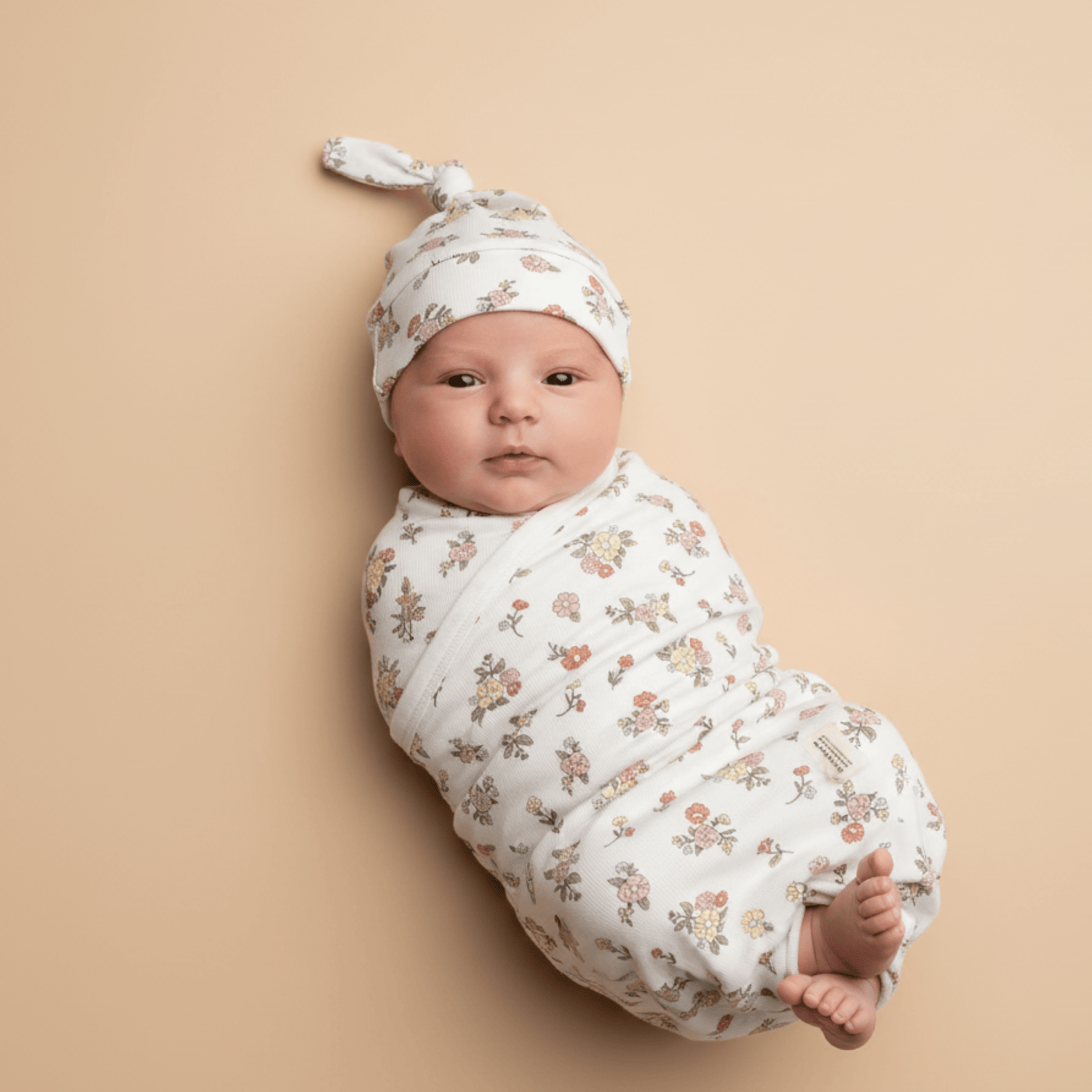 Makemake Organics Organic Swaddle Blanket & Hat Set - Meadow