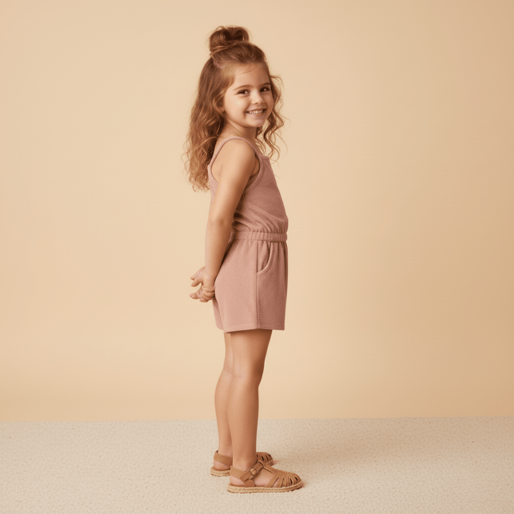 Makemake Organics Organic Tank Romper - Clay