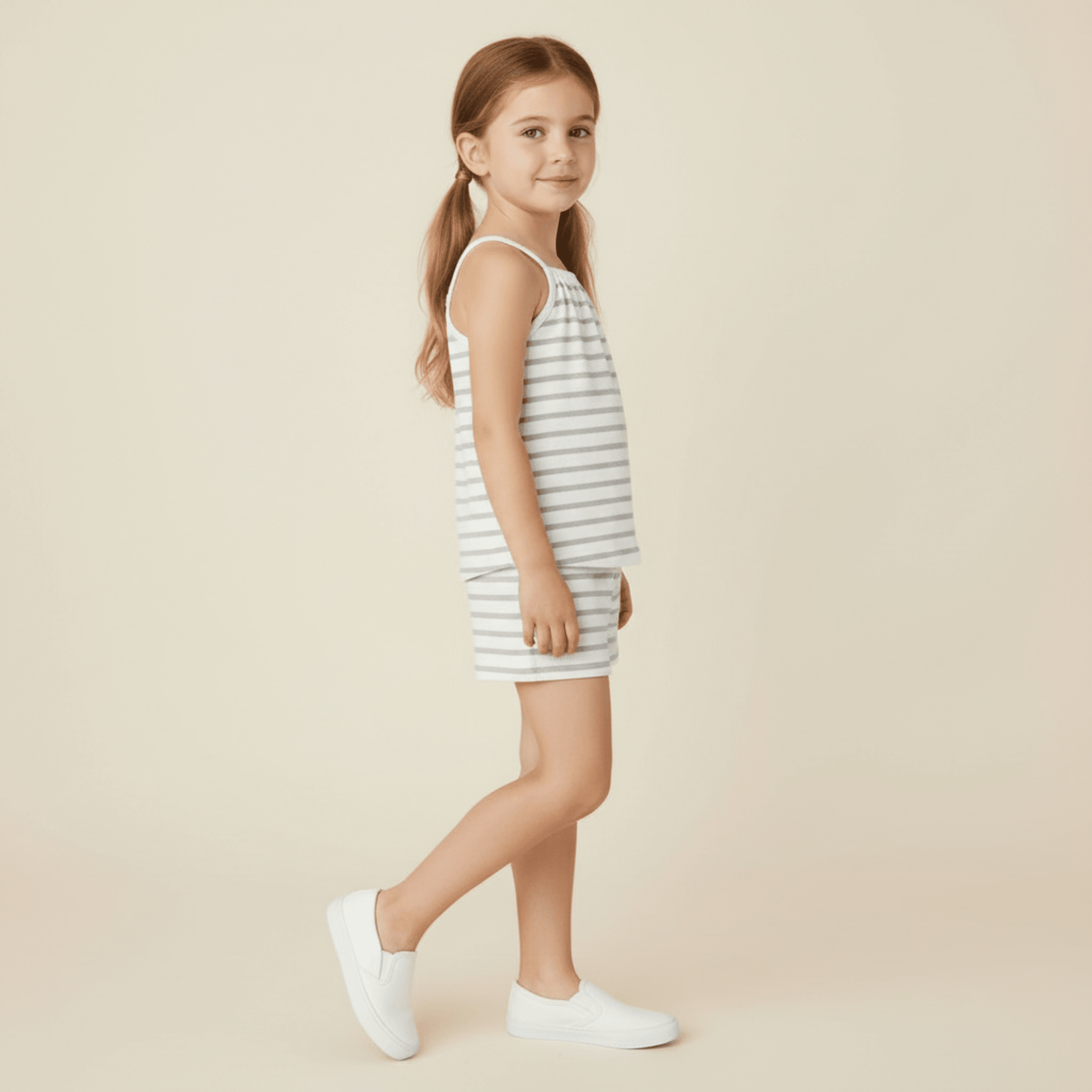 Organic Tank Top & Shorts Set - Fog Stripes - Sleeveless shirt, Fashion, One-piece garment, Day Dress, Fashion design | Everetts Place