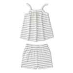 Makemake Organics Organic Tank Top & Shorts Set - Fog Stripes