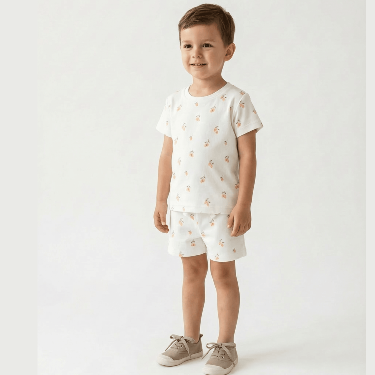 Organic Tee & Shorts Set - Lemons - Sleeve, Child, Baby & Toddler Clothing, Waist, Bermuda shorts | Everetts Place