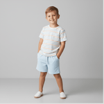 Organic Terry Tee & Shorts Set - Cabana Stripes - Sleeve, Shorts, Bermuda shorts, Child, Active Shorts | Everetts Place