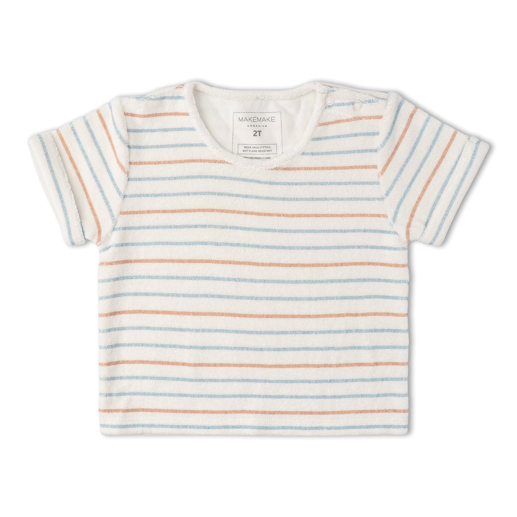 Makemake Organics Organic Terry Tee & Shorts Set - Cabana Stripes