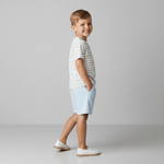 Makemake Organics Organic Terry Tee & Shorts Set - Cabana Stripes