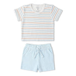 Makemake Organics Organic Terry Tee & Shorts Set - Cabana Stripes