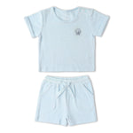Makemake Organics Organic Terry Tee & Shorts Set - Light Blue