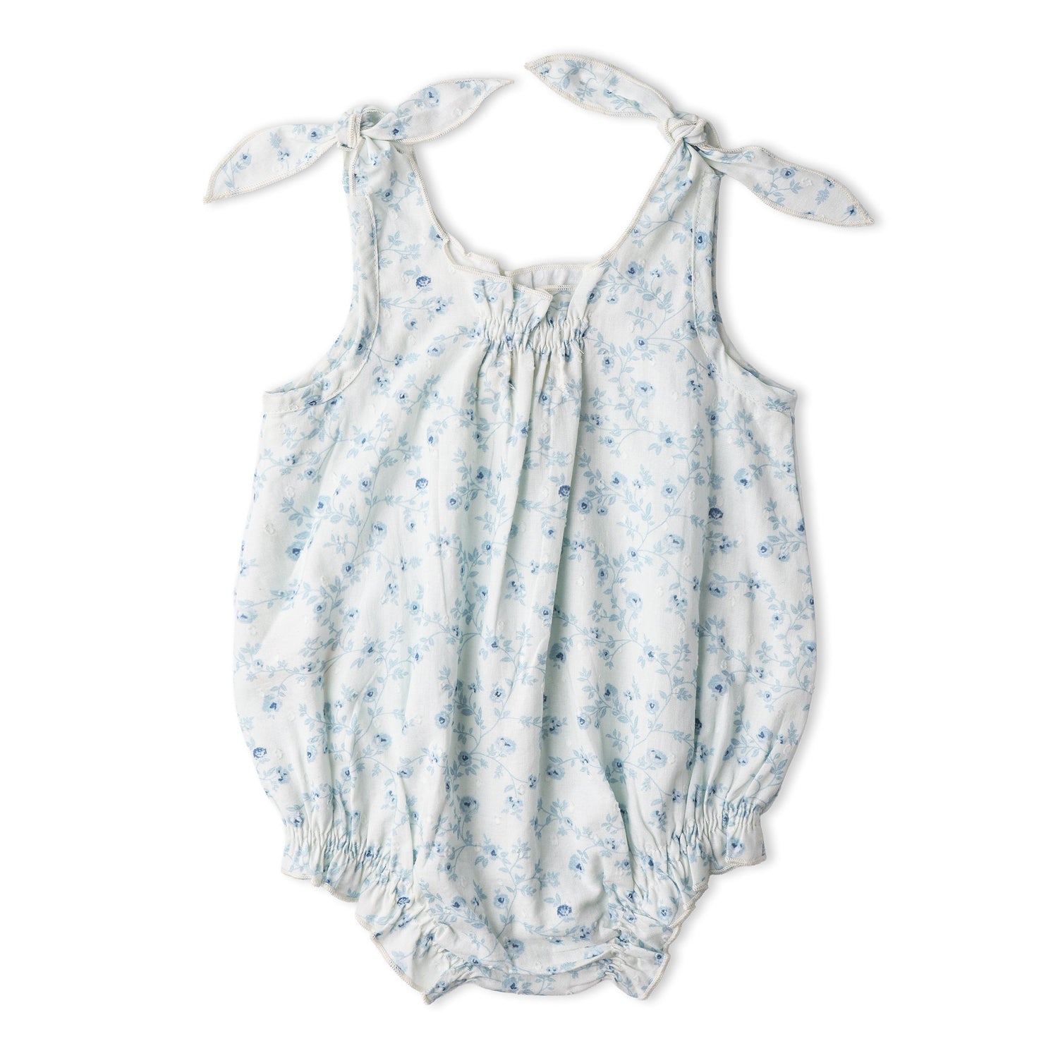 Makemake Organics Organic Tie Shoulder Bubble Romper - Ivy Floral