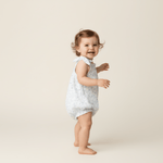 Makemake Organics Organic Tie Shoulder Bubble Romper - Ivy Floral