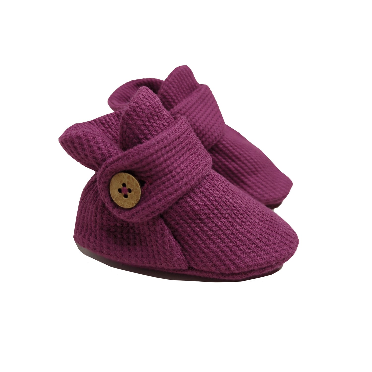 LUCY LUE ORGANICS organic waffle baby booties | stay - on newborn shoes