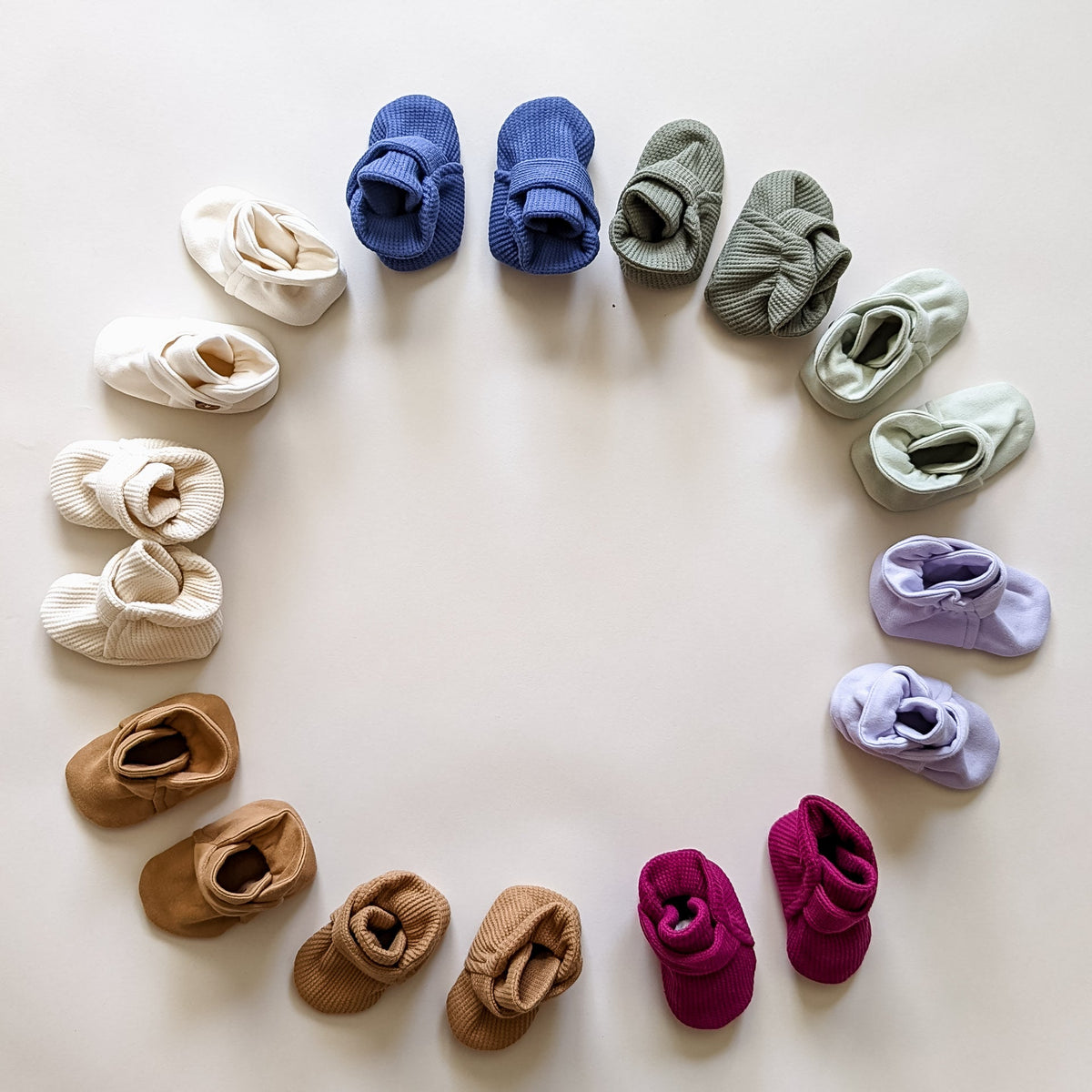 LUCY LUE ORGANICS organic waffle baby booties | stay - on newborn shoes