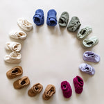 LUCY LUE ORGANICS organic waffle baby booties | stay - on newborn shoes