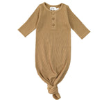 LUCY LUE ORGANICS Organic Waffle Knotted Gown | Caramel - Everetts Place Boutique - 