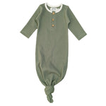 LUCY LUE ORGANICS Organic Waffle Knotted Gown | Moss - Everetts Place Boutique - 