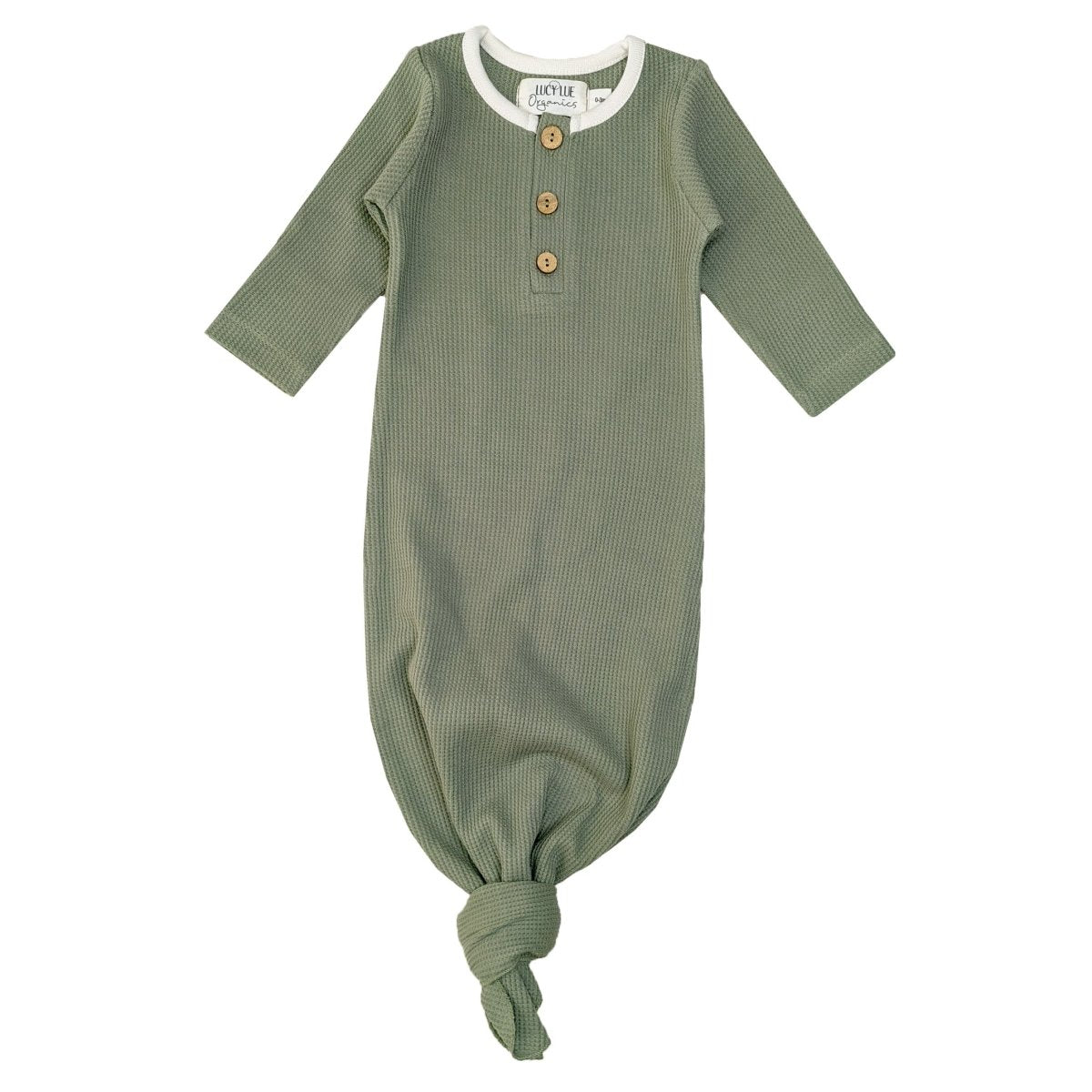 LUCY LUE ORGANICS Organic Waffle Knotted Gown | Moss - Everetts Place Boutique - 