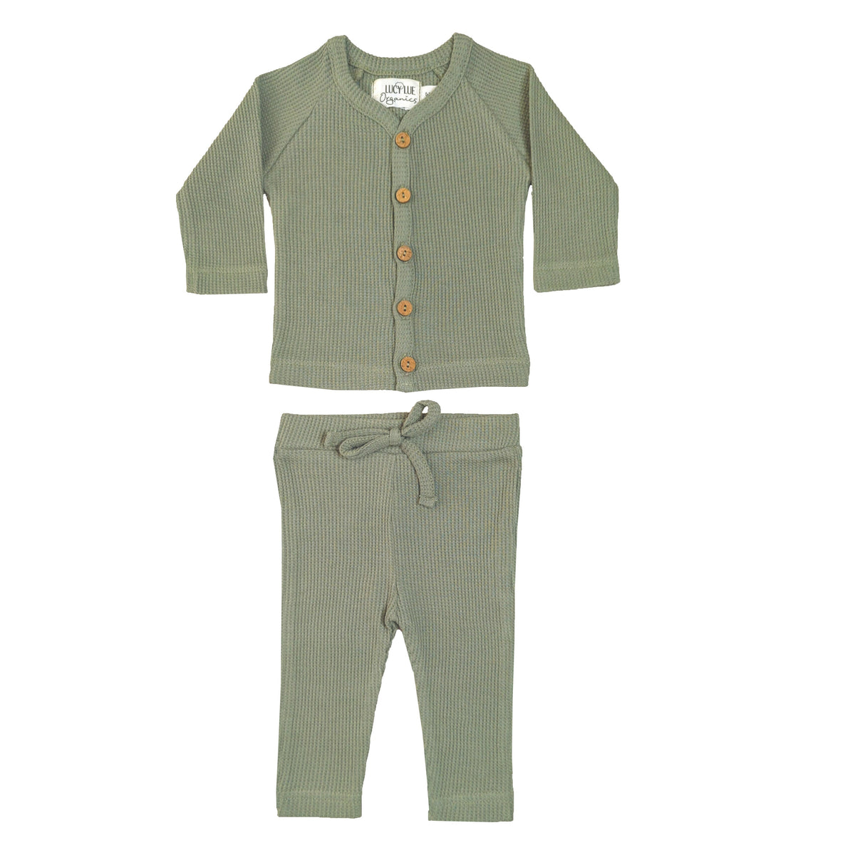 LUCY LUE ORGANICS organic waffle newborn top and pants | baby outfit set