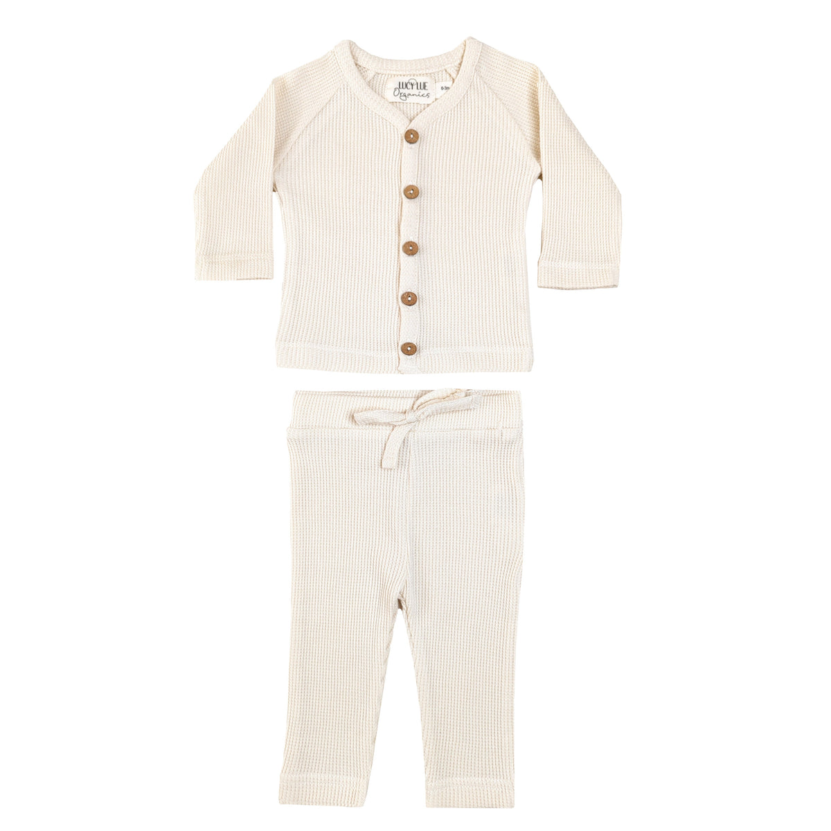 LUCY LUE ORGANICS organic waffle newborn top and pants | baby outfit set