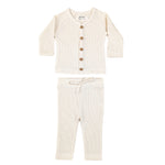 LUCY LUE ORGANICS organic waffle newborn top and pants | baby outfit set