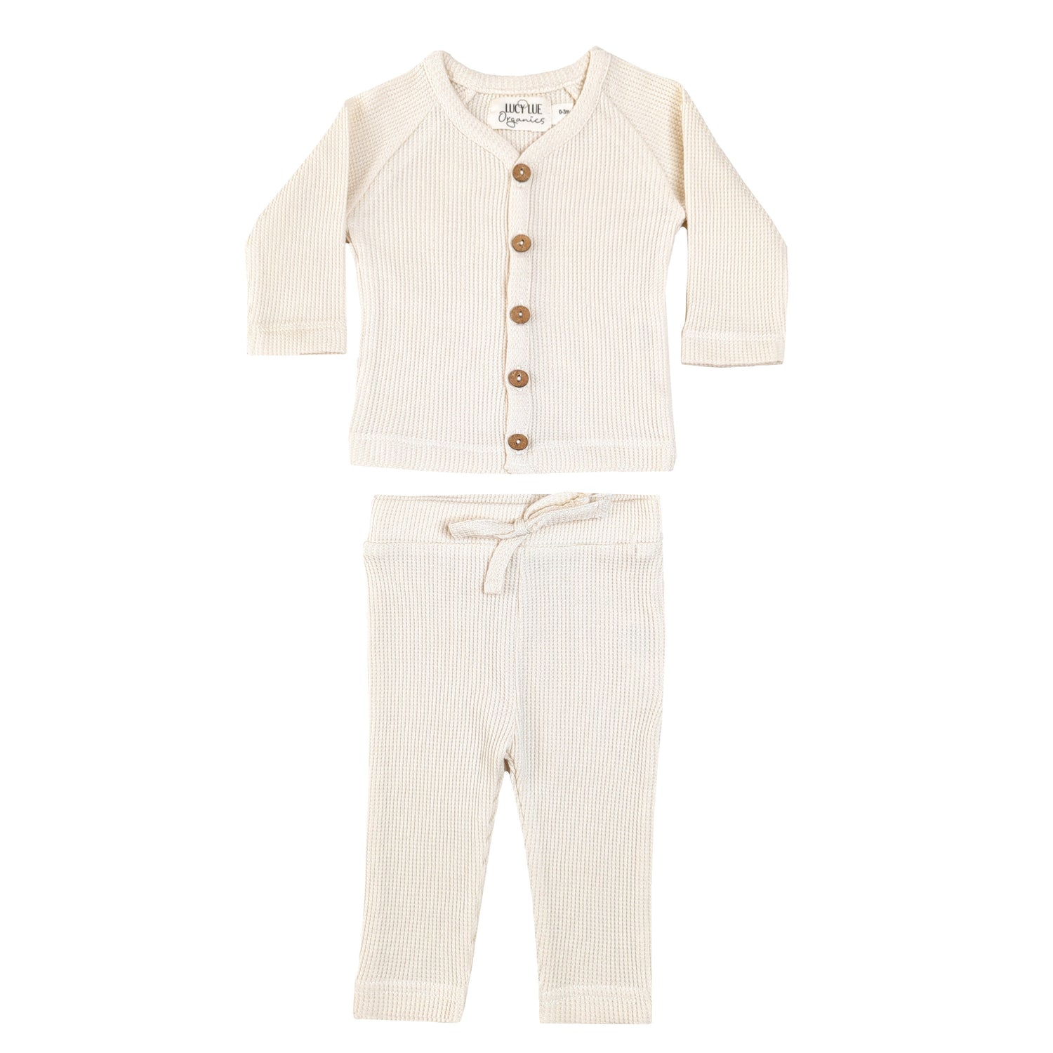 LUCY LUE ORGANICS organic waffle newborn top and pants | baby outfit set