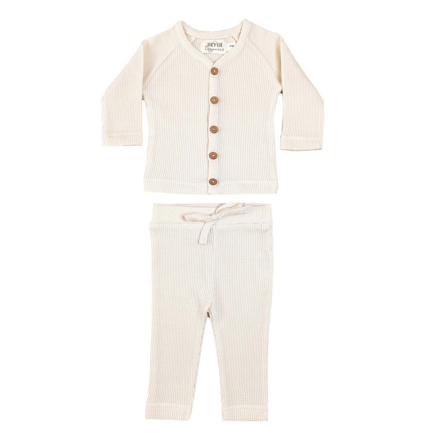 LUCY LUE ORGANICS organic waffle newborn top and pants | baby outfit set