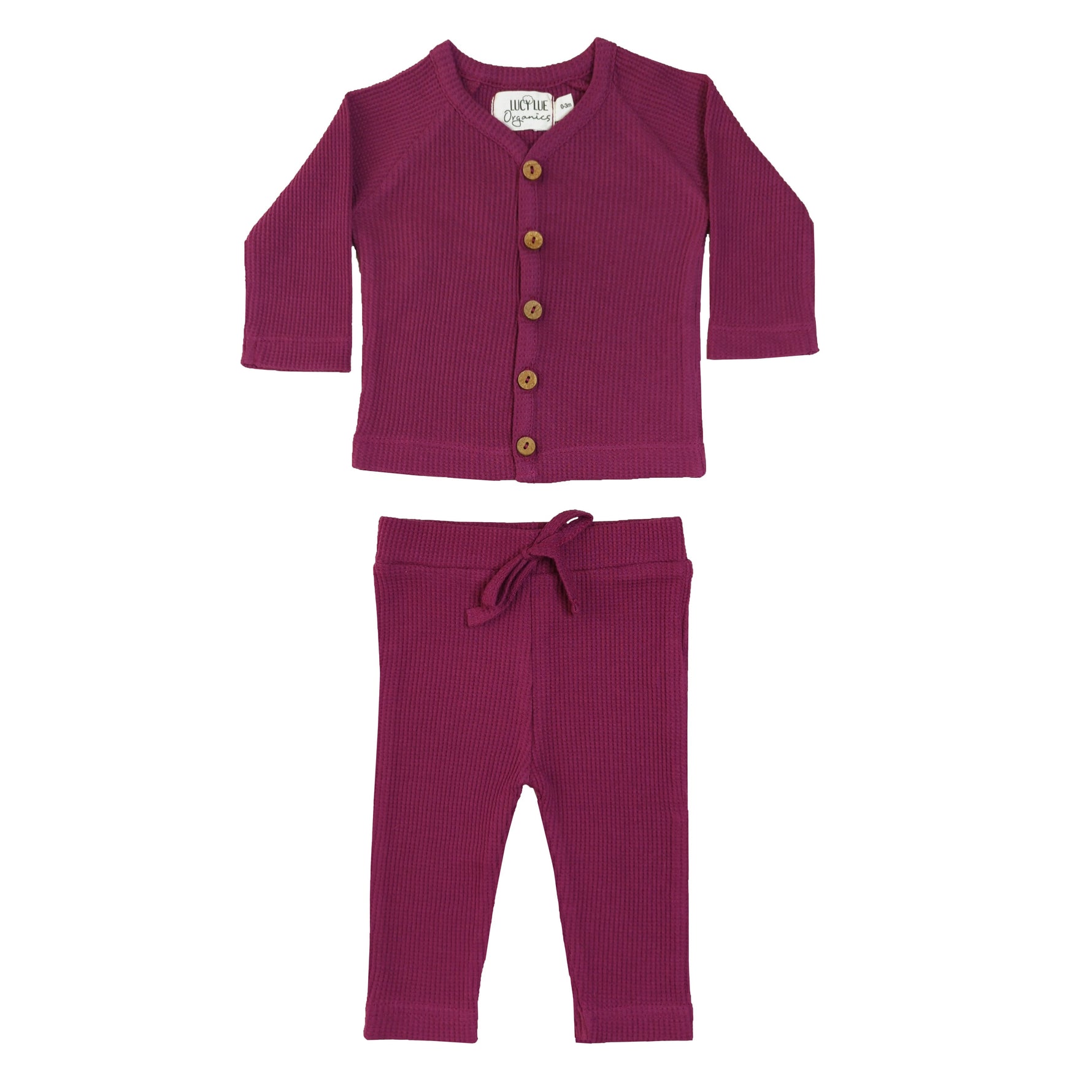 LUCY LUE ORGANICS organic waffle newborn top and pants | baby outfit set