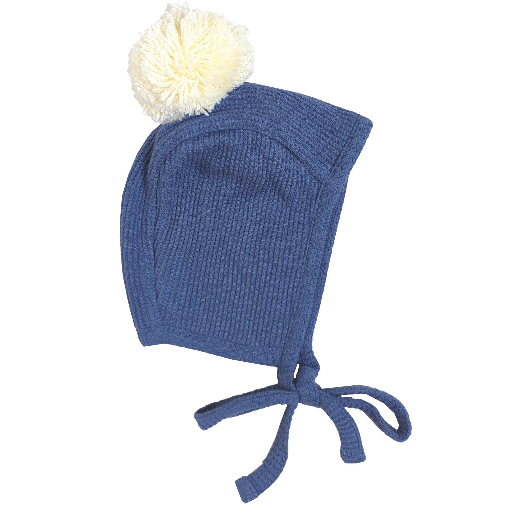 LUCY LUE ORGANICS organic waffle pom baby bonnet | newborn hat