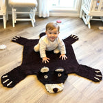 Finn + Emma Organic Wool Play Mat + Nursery Rug | Brown Bear - 