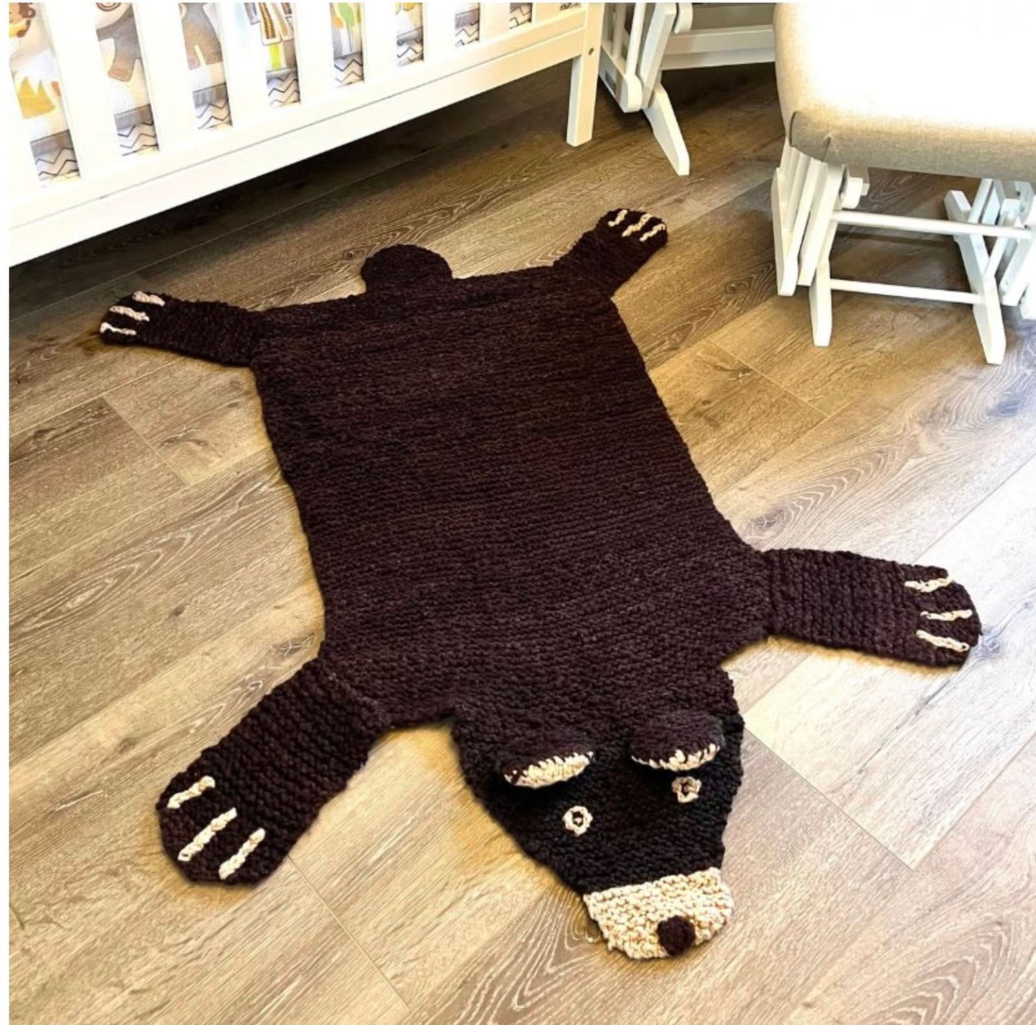 Finn + Emma Organic Wool Play Mat + Nursery Rug | Brown Bear - 