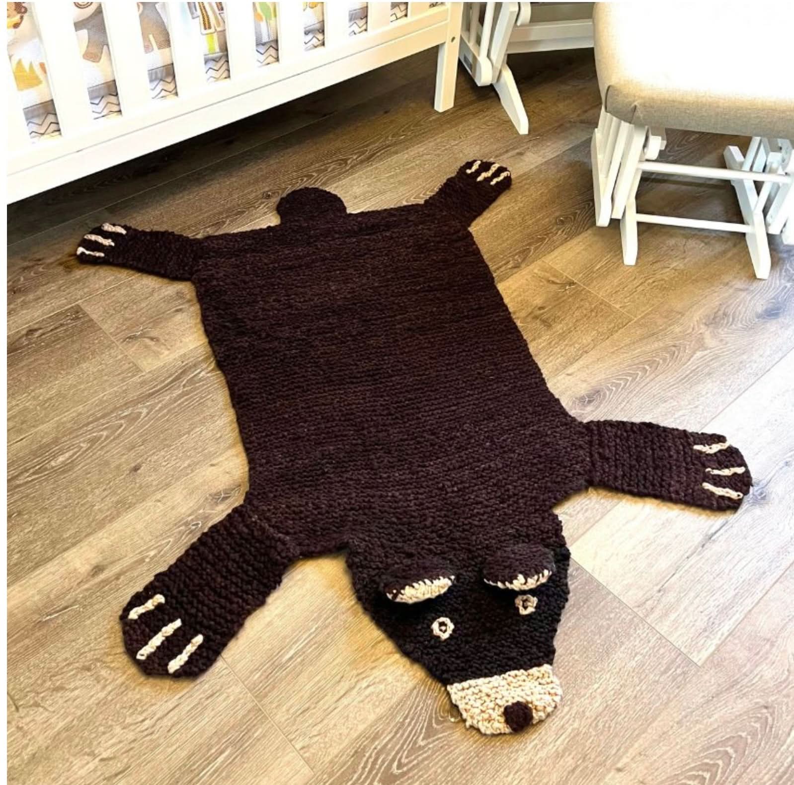 Finn + Emma Organic Wool Play Mat + Nursery Rug | Brown Bear - 