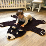 Finn + Emma Organic Wool Play Mat + Nursery Rug | Brown Bear - 