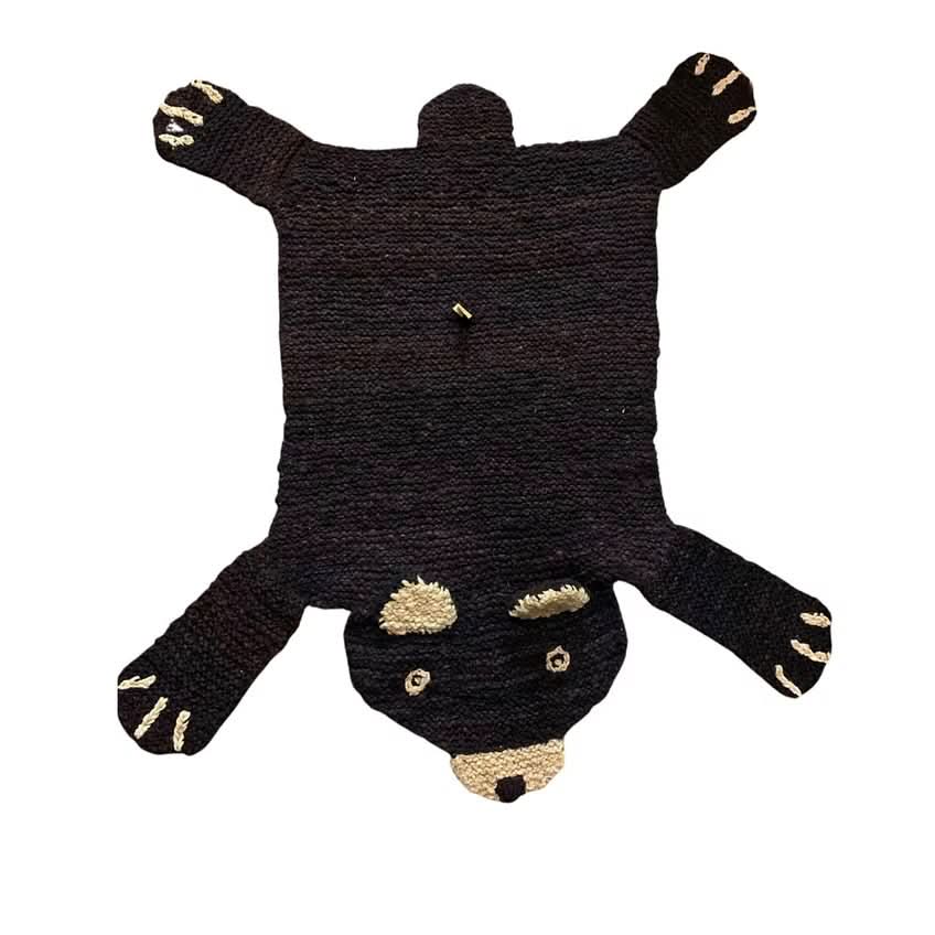 Finn + Emma Organic Wool Play Mat + Nursery Rug | Brown Bear - 