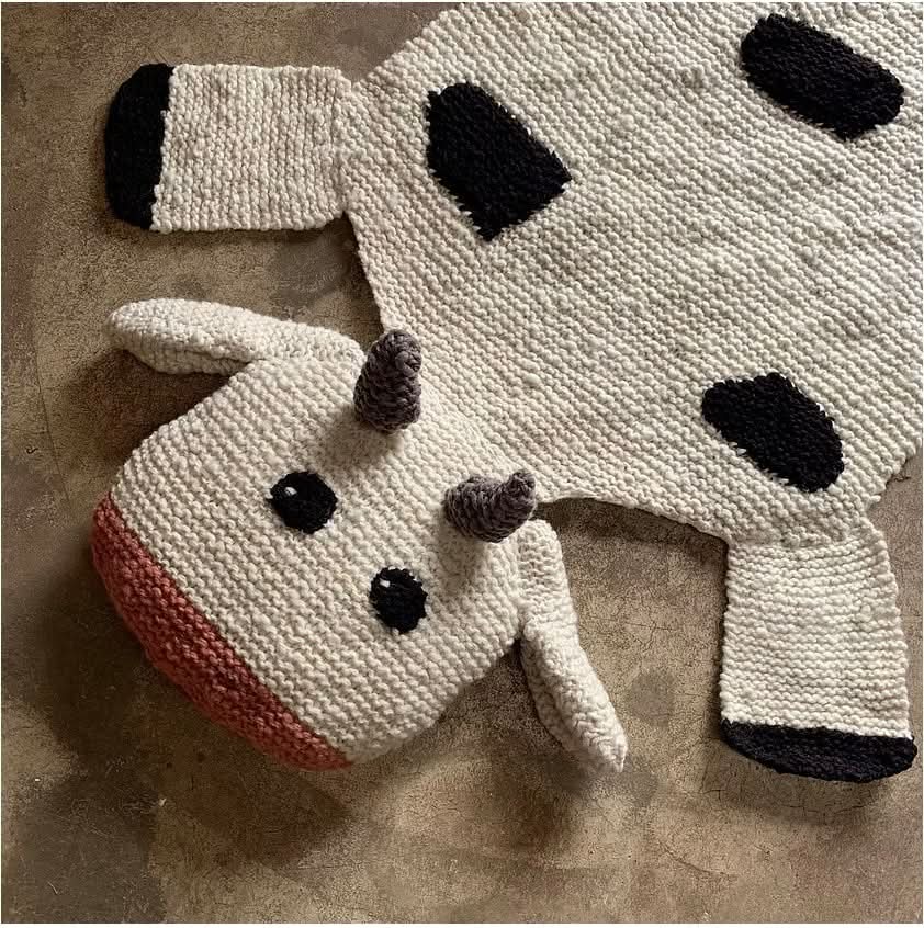 Finn + Emma Organic Wool Play Mat + Nursery Rug | Cow - 