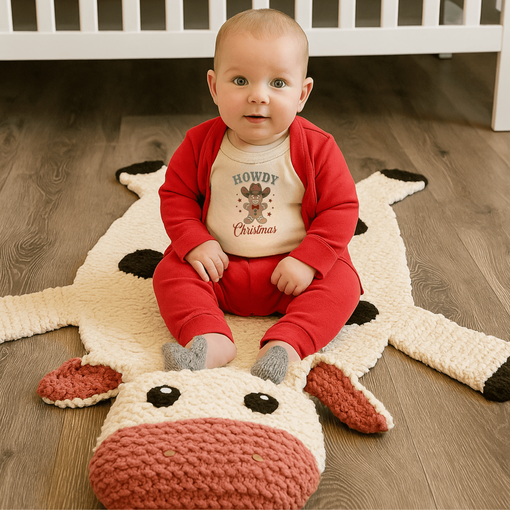 Finn + Emma Organic Wool Play Mat + Nursery Rug | Cow - 