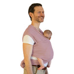 Modern Nursery organic cotton baby wrap. Soft, breathable infant carrier.