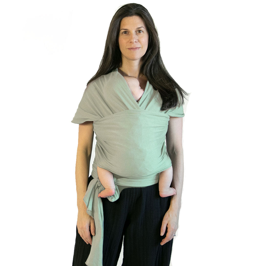 Modern Nursery organic cotton baby wrap, natural white, soft, for newborns.
