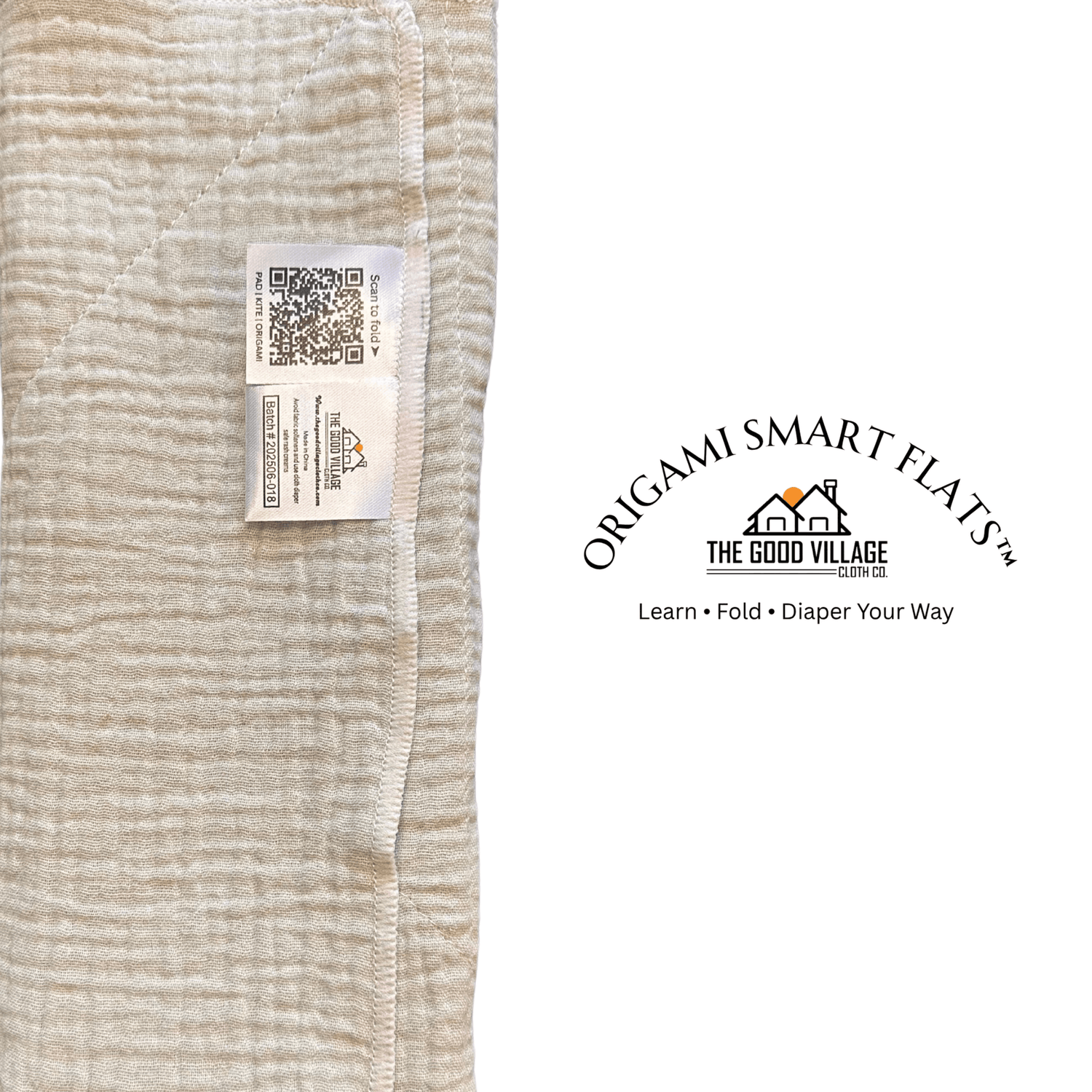 The Good Village Cloth Co. Origami Smart Flat – Evermoss - 