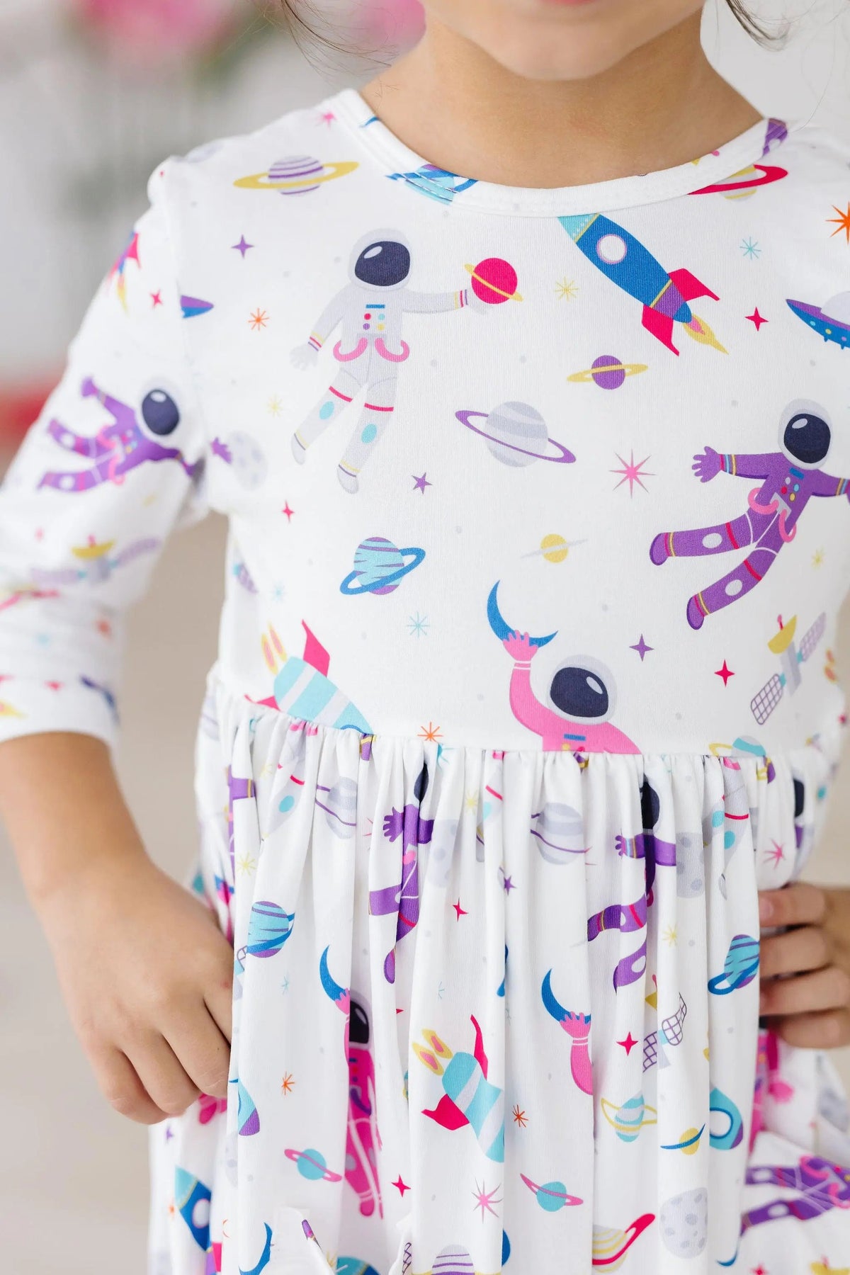 Mila & Rose ® Out of this World 3/4 Sleeve Pocket Twirl Dress - 