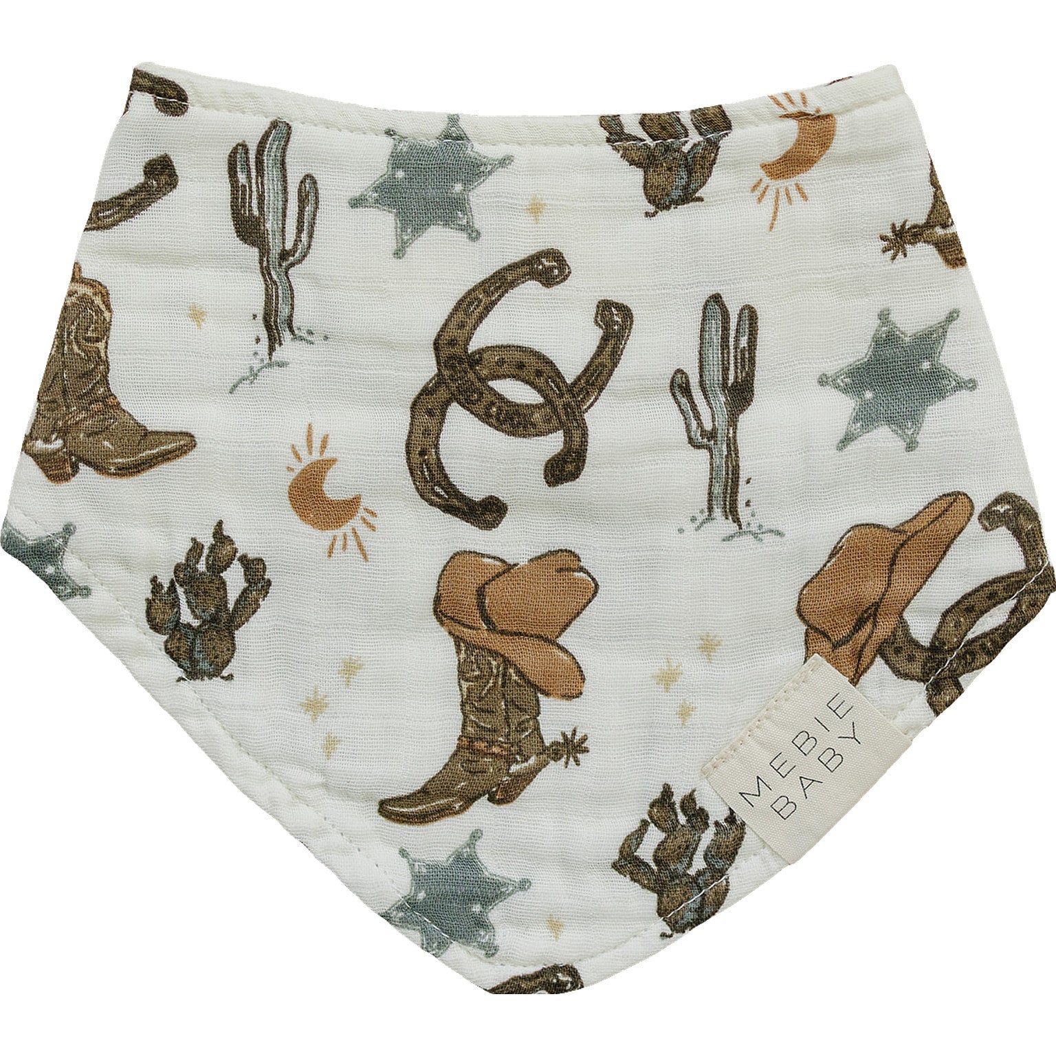 Mebie Baby Outlaw Cowboy Classic Muslin Bib - 