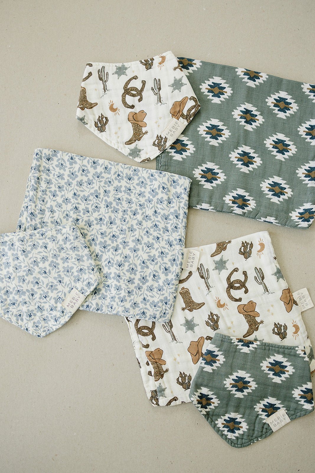 Mebie Baby Outlaw Cowboy Classic Muslin Bib - 