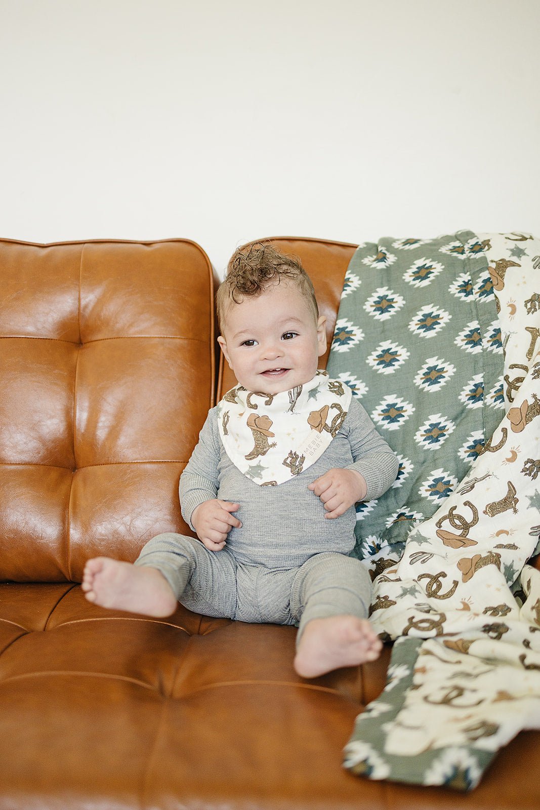 Mebie Baby Outlaw Cowboy Classic Muslin Bib - 