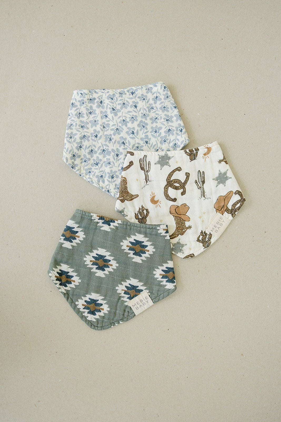 Mebie Baby Outlaw Cowboy Classic Muslin Bib - 