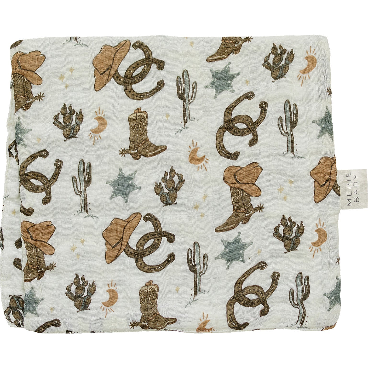 Mebie Baby Outlaw Cowboy Muslin Burp Cloth - 